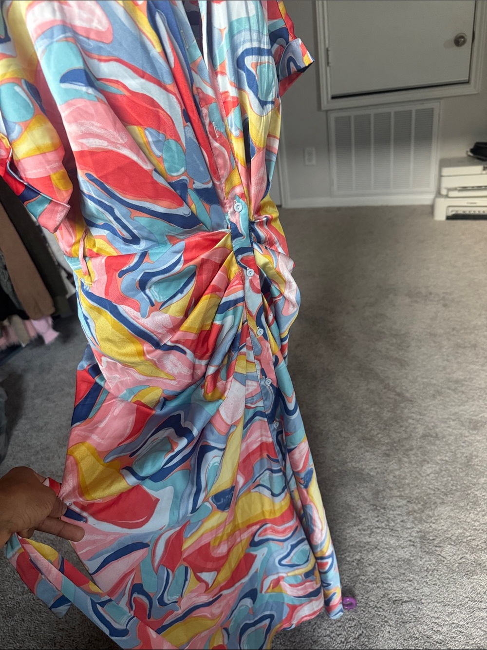Fashion Nova Colorful Abstract Print Maxi Dress - Picture 3 of 6